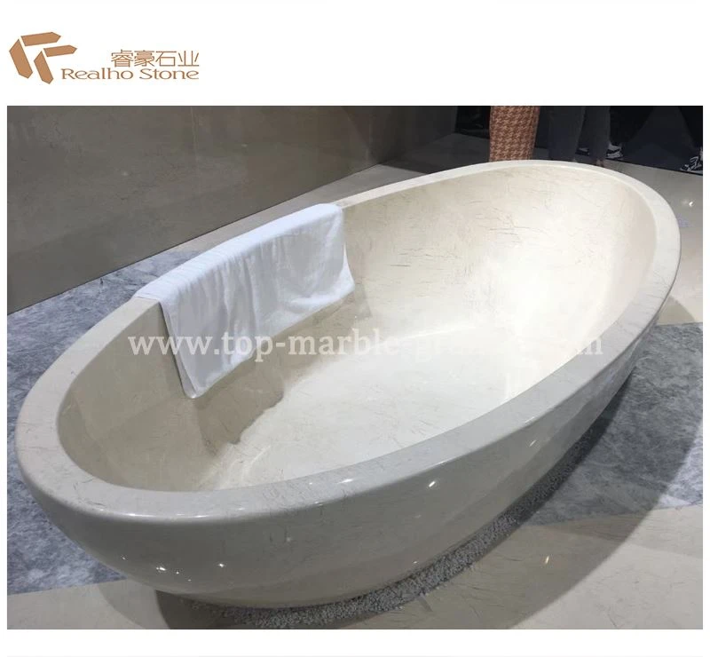 cream marble bathtub