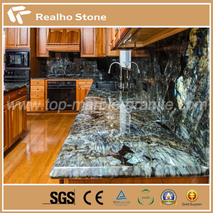 A Grade Green Labradorite Blue Granite Slab For Countertops And Walls