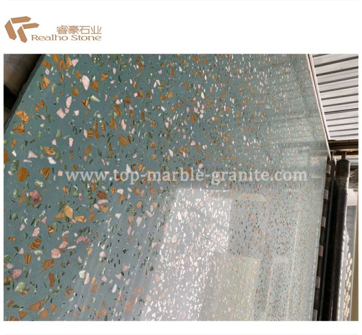 Beautiful Green Terrazzo Tiles For Flooring