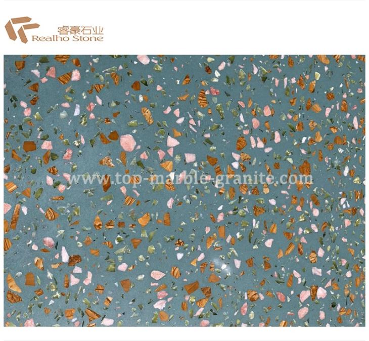 Beautiful Green Terrazzo Tiles For Flooring