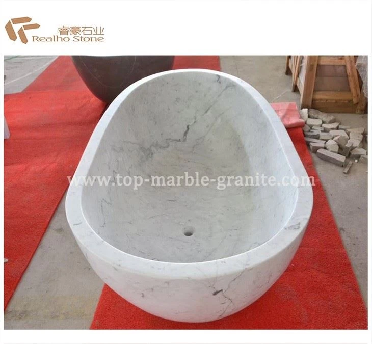 Carrara white marble bathtub